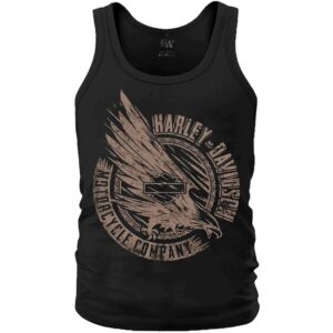 Мъжки потник за фитнес Harley Davidson Eagle черен