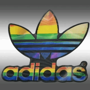 3D стикер за кола Adidas холограмен ефект преливащи цветове детелина
