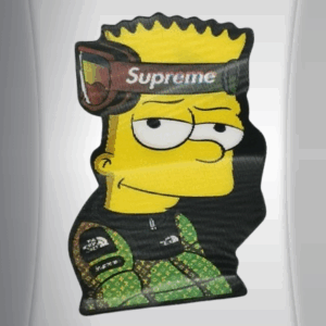 Забавен 3D стикер за кола Барт Симпсън с очила Supreme