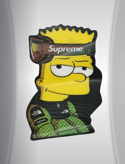 Забавен 3D стикер за кола Барт Симпсън с очила Supreme