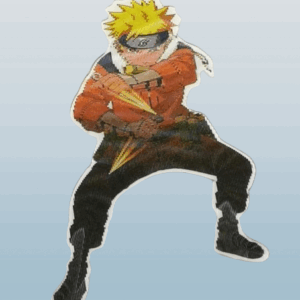3D стикер за кола Naruto Узумаки в бойна поза с кунай аниме дизайн
