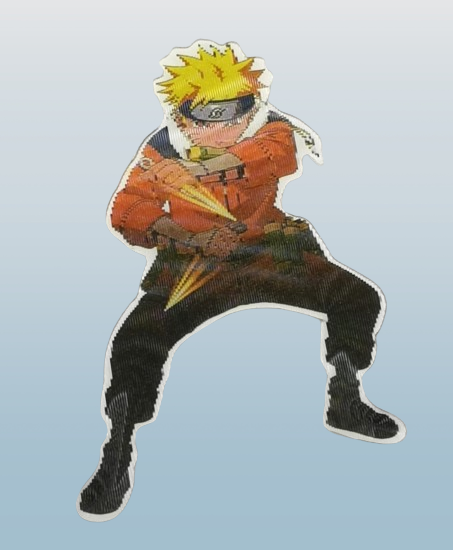 3D стикер за кола Naruto Узумаки в бойна поза с кунай аниме дизайн