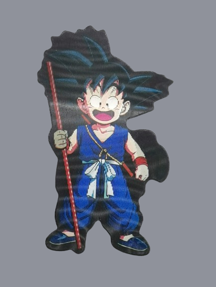 3D стикер за кола Dragon Ball малкият Сон Гоку с вълшебен посох и усмивка