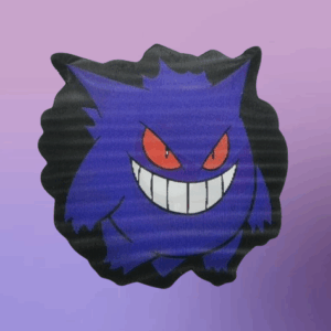 3D стикер за кола Gengar лилав покемон с усмивка и червени очи