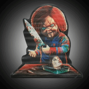 3D забавни стикери за кола Чъки Child's Play с кървав нож