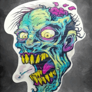 3D Стикер за Кола Зомби (Zombie) - хорър лепенка - Hover Image