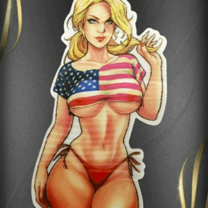 3D стикер с руса мацка еротичен дизайн за кола American Girl