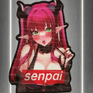 3D стикер за кола Rizu Kyun Waifu еротичен аниме дизайн за лаптоп Senpai