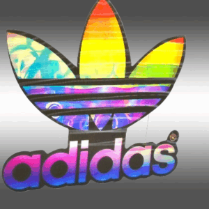 3D стикер за кола Adidas цветно неоново лого спортна лепенка