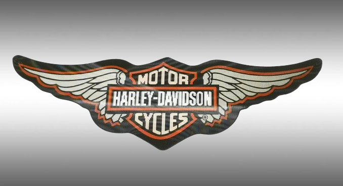 3D стикер за мотор Harley-Davidson Wings лого релефно за каска