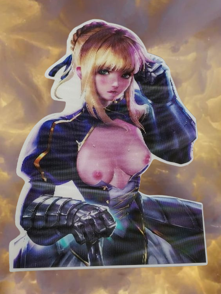 3D Стикер за кола Saber Alter – Провокативно аниме - Image 2