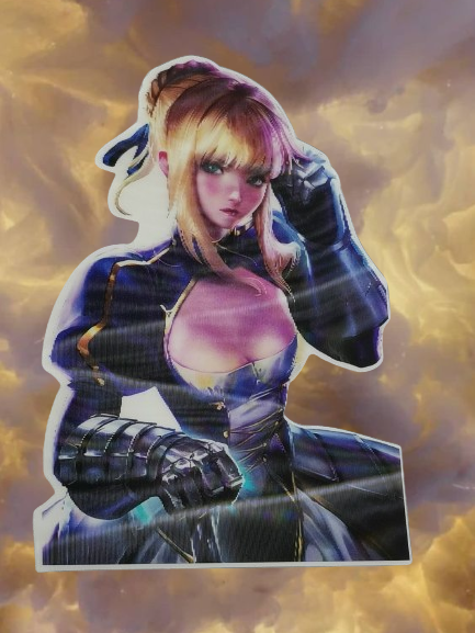 3D стикер за кола Saber Alter секси аниме дизайн за тунинг