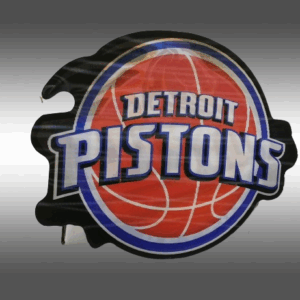 Спортен 3D стикер Detroit Pistons с баскетболно лого за фенове