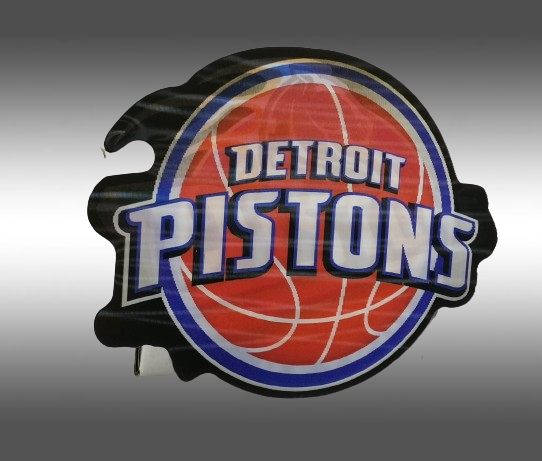 Спортен 3D стикер Detroit Pistons с баскетболно лого за фенове