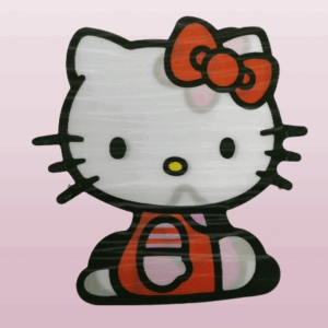 3D Стикер за Кола Hello Kitty - Сладък дизайн с цвете - Hover Image