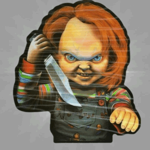 3D Стикер за Кола Чъки (Chucky) - Child's Play хорър дизайн - Hover Image