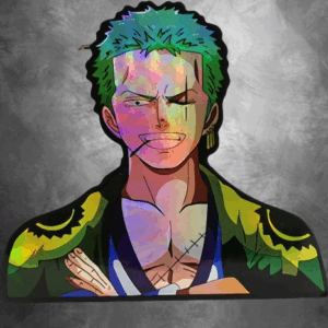 Аниме 3D холограмен стикер Zoro One Piece за декорация на лаптоп