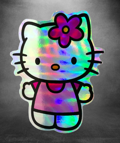 Холограмен стикер за кола Hello Kitty – Каваай стил - Image 2