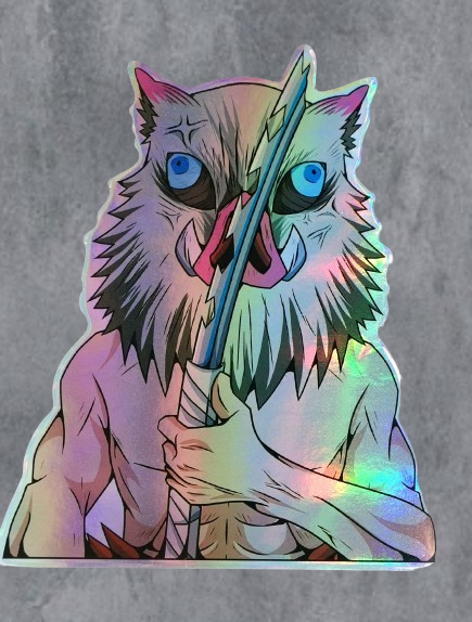 Холограмен стикер за кола Inosuke Hashibira Demon Slayer - Image 2