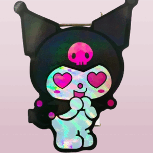 Холограмен стикер Kuromi със сърца Sanrio за кола и лаптоп тунинг