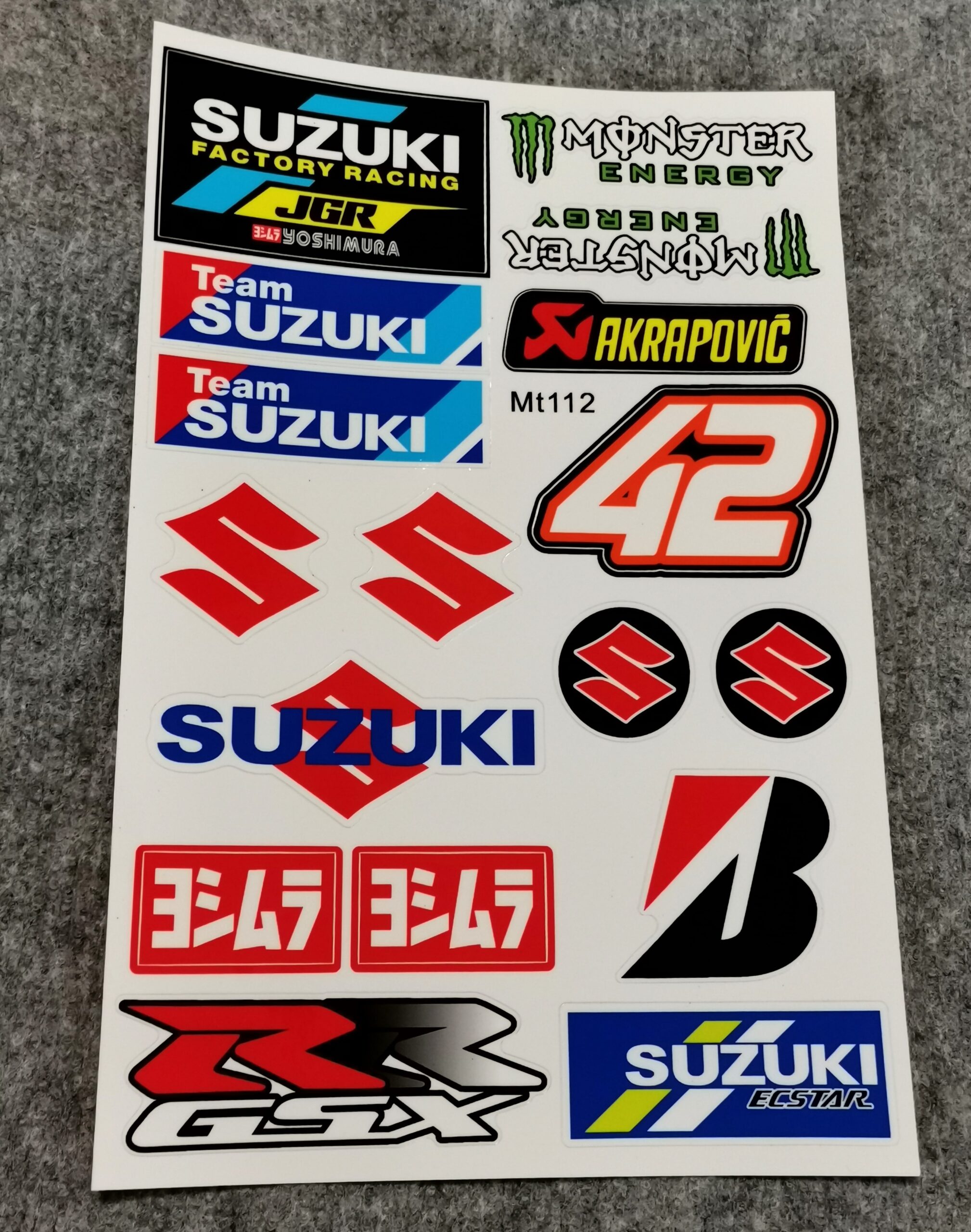 Стикери за мотор Suzuki Akrapovic Monster Energy лепенки за каска