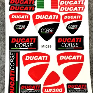 Комплект тунинг стикери за мотор Ducati Corse червен щит италиански флаг