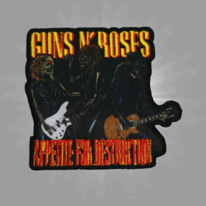 Бродирана нашивка на Guns N' Roses Appetite For Destruction със скелети на музиканти.