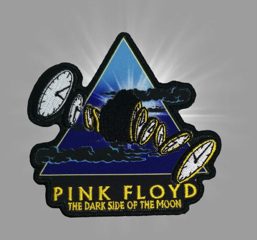 Бродирана нашивка Pink Floyd The Dark Side of the Moon с часовници и триъгълник.