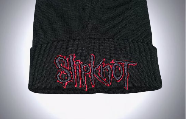 Черна зимна шапка Slipknot с бродирано лого в червен контур - Image 6