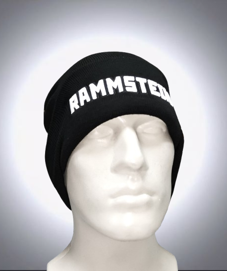 Черна зимна шапка Rammstein с бродирано бяло лого - Image 4