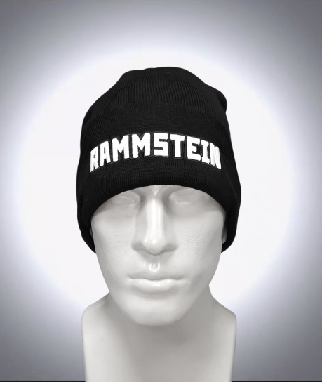Черна зимна шапка Rammstein с бродирано бяло лого - Image 3