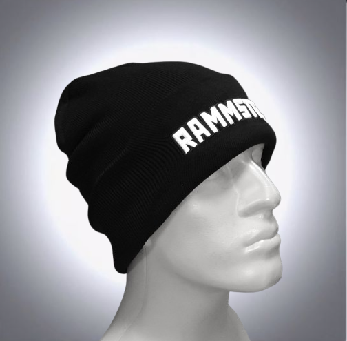 Черна зимна шапка Rammstein с бродирано бяло лого - Image 2