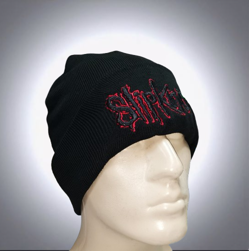 Черна зимна шапка Slipknot с бродирано лого в червен контур - Image 3
