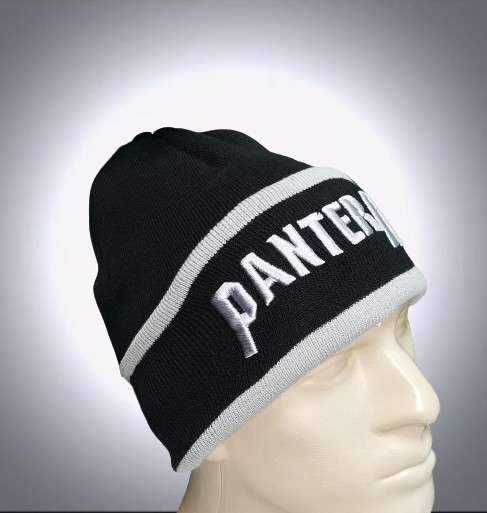 Зимна шапка Pantera с бродирано лого и сив кант - Image 4