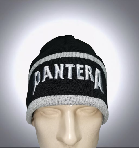 Зимна шапка Pantera с бродирано лого и сив кант - Image 3