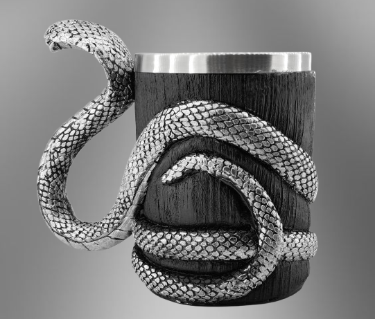 Халба за бира „Сребърна змия“ – Масивна чаша с кобра - Image 3