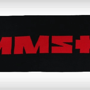 Плетен метъл шал Rammstein с лога и червени надписи - Hover Image