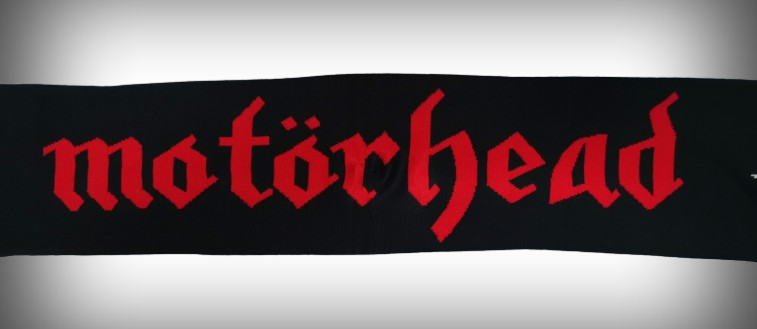Плетен метъл шал Motörhead с червено лого и Warpig - Image 2