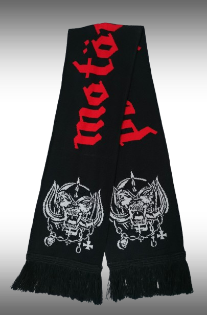 Плетен метъл шал Motörhead с червено лого и Warpig - Image 3