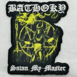 Нашивка Bathory с логото, Бафомет в пентаграм и надпис Satan My Master