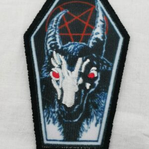 Нашивка Bathory Ковчег Бафомет с пентаграм и червени очи