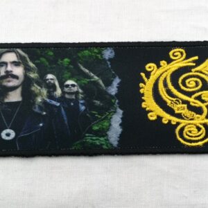 Хоризонтална нашивка Opeth за метъл яке с лого и снимка на групата.