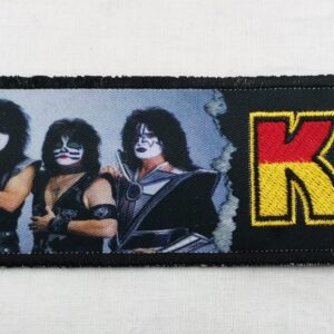 Бродирана нашивка за дрехи KISS с цветно лого и снимка на членовете на групата