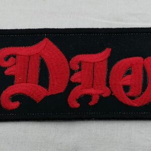 Текстилна нашивка DIO с червени дракони изглед лице