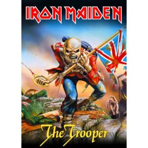 Плакат за стена Iron Maiden с Еди като войник със знаме от обложката на The Trooper