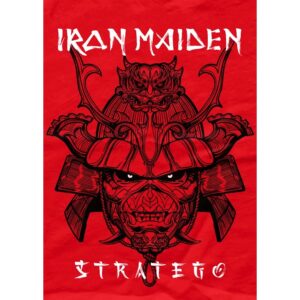 Плакат за стена Iron Maiden с Еди като самурай в черно върху червен фон от сингъла Stratego