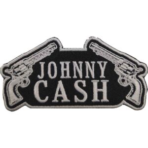 Нашивка JOHNNY CASH с два револвера, бродирана