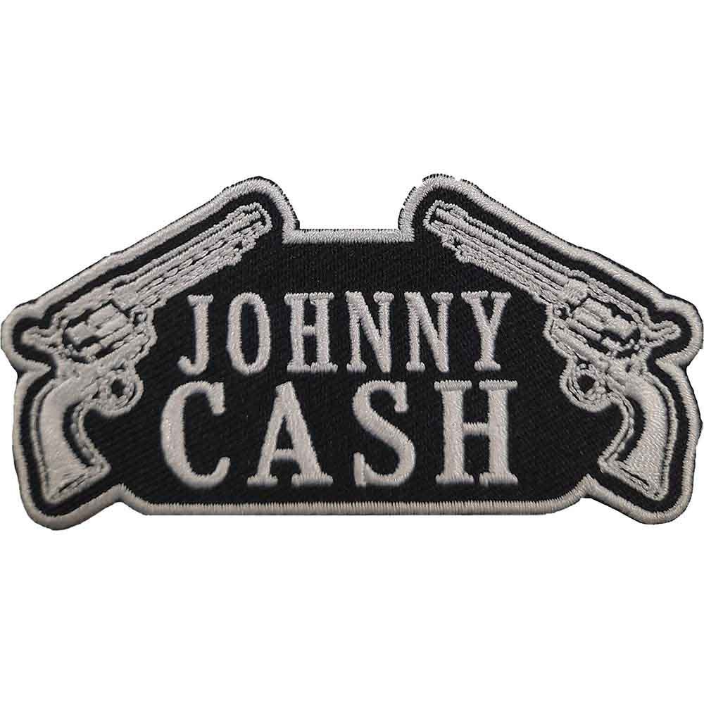 Нашивка JOHNNY CASH с два револвера, бродирана
