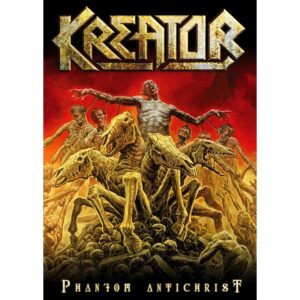 Музикален плакат Kreator с демонична фигура и конници от обложката на Phantom Antichrist