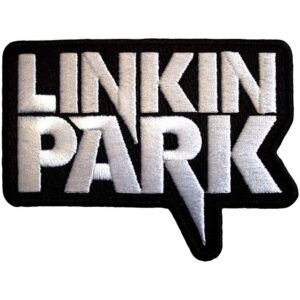 Бродирана нашивка Linkin Park бяло лого на черен фон